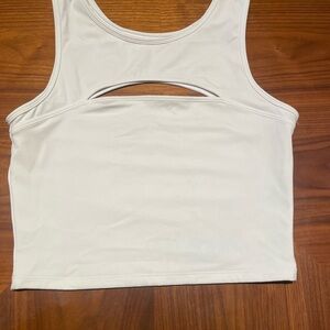 White Cut-Out Women's Crop Top